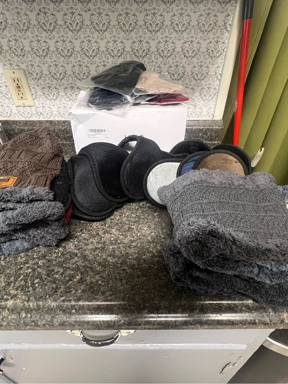Winter Ear Muffs and Cozy Knit Accessories - Black & Gray